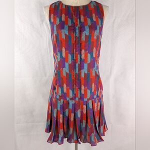 Fossil Flapper Dress Colorful Graphic Print Size Small